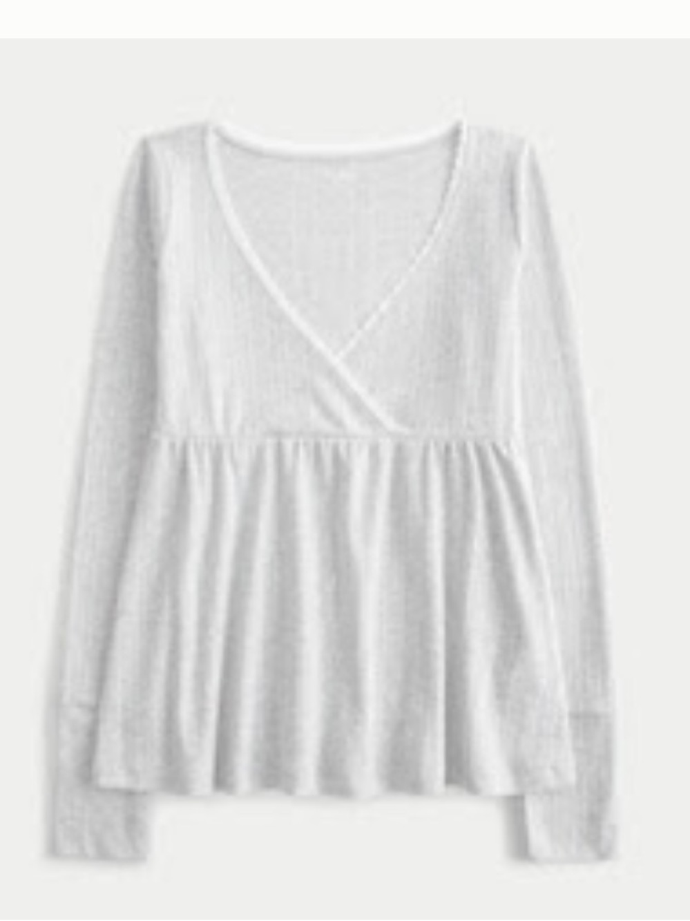 Hollister long sleeve pointelle babydoll top